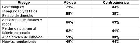 Ciberataques y gestin inadecuada de temas ASG , los principales riesgos para organizaciones en Mxico y CA